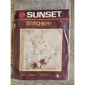 Sunset Stitchery 2866 Sarah Ready To Sew 12" Baby Plush Doll Prim Farmhouse Vtg